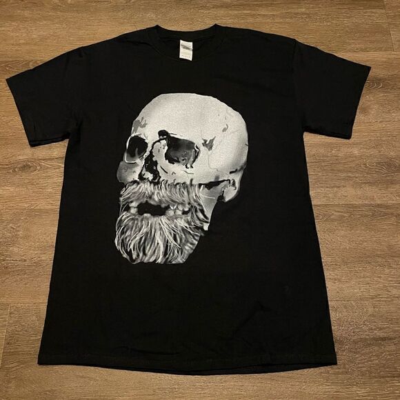 Mens Bearded Skull Shirt Cotton Size Medium New Without Tags - Picture 1 of 5